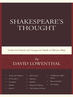cover image of Shakespeare's Thought